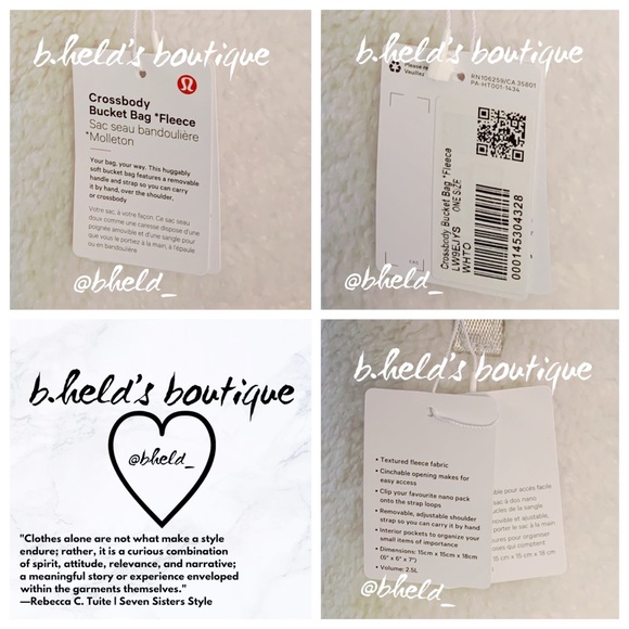 🌨️🤍 lululemon Snow White Crossbody Bucket Bag & EBB *Fleece Bundle New NWT - Picture 5 of 17